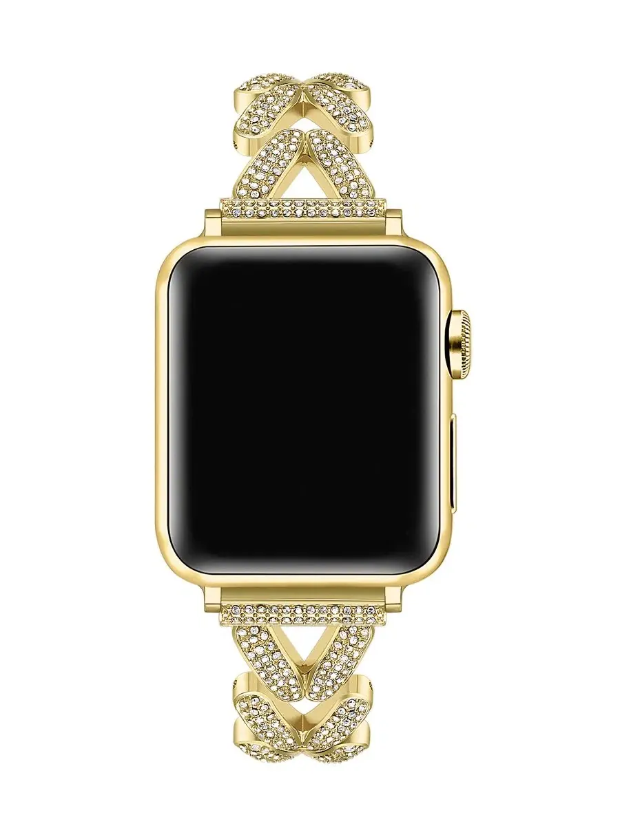 Браслет-ремень Valentina из нержавеющей стали с фианитами для Apple Watch Posh Tech — изображение 4 из 4, золото