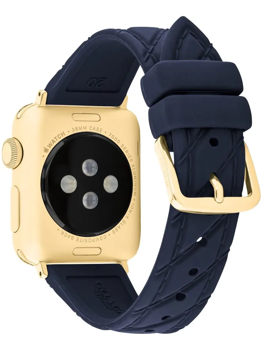 Ремешок для Apple Watch из силикона Navy, 38/40/41 мм COACH — изображение 2 из 5, темно-синий