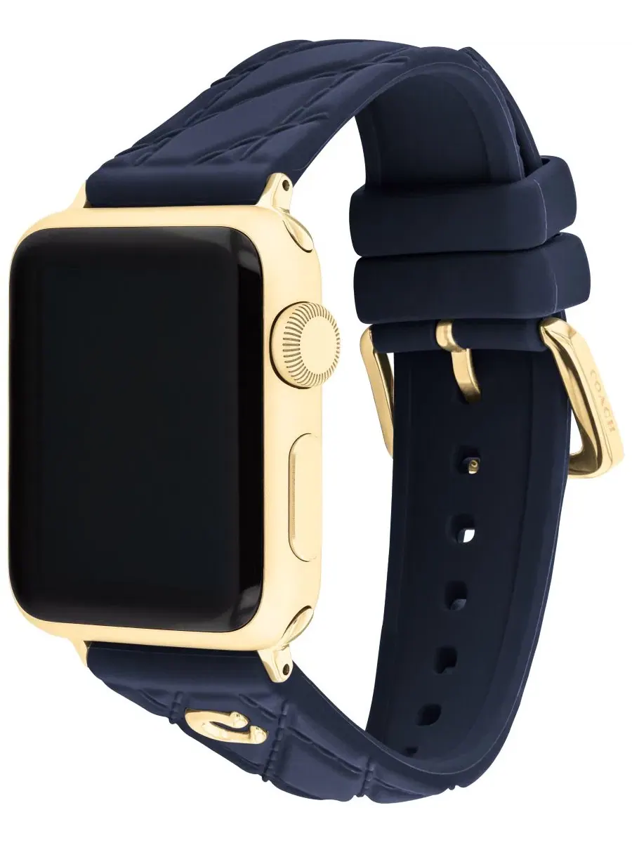Ремешок для Apple Watch из силикона Navy, 38/40/41 мм COACH — изображение 3 из 5, темно-синий