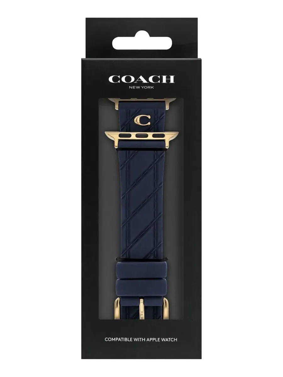 Ремешок для Apple Watch из силикона Navy, 38/40/41 мм COACH — изображение 4 из 5, темно-синий