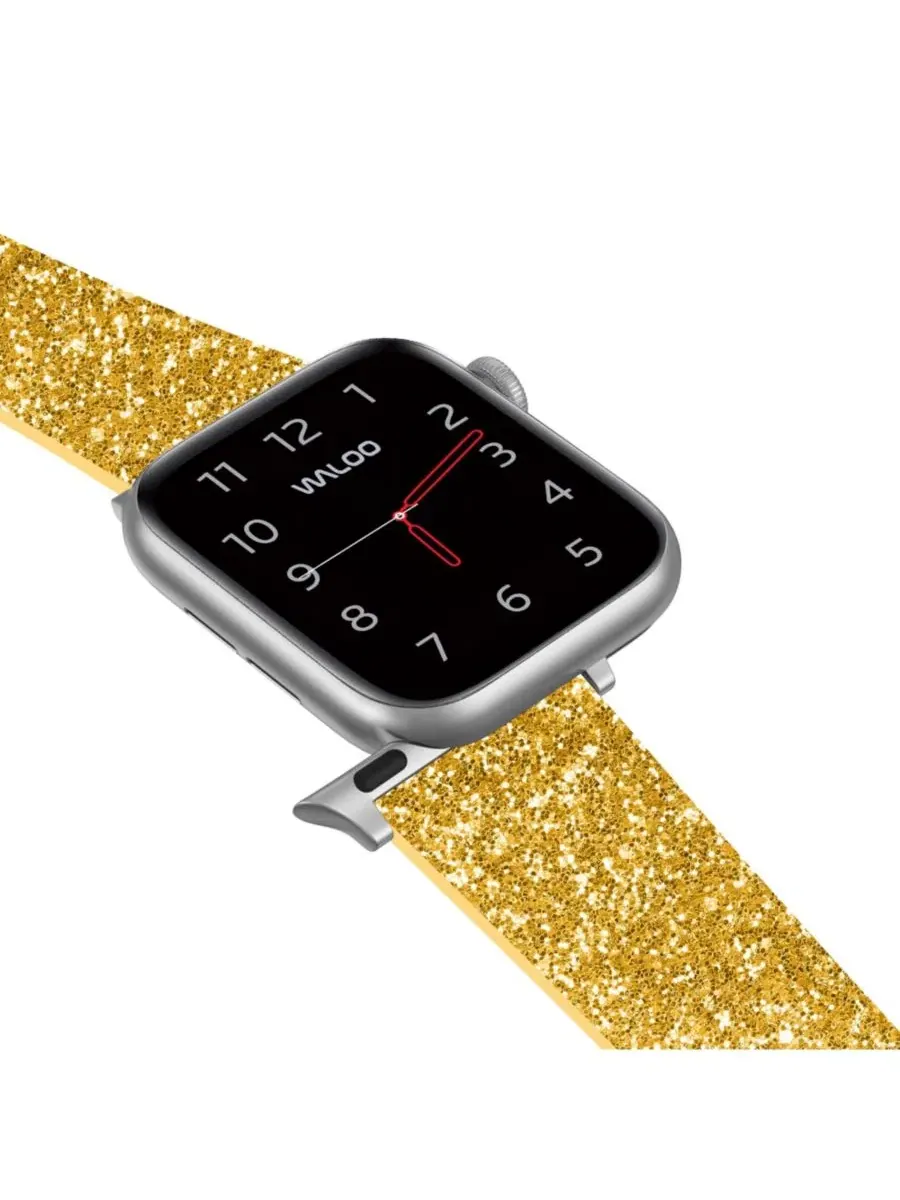 Ремешок для Apple Watch Leather Bling с блестками, из натуральной кожи Waloo — изображение 5 из 5, золото