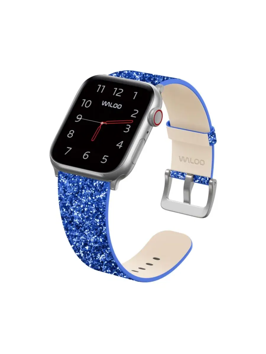 Ремешок с блестками из кожи Waloo Leather Bling Band для Apple Watch — изображение 4 из 5, синий