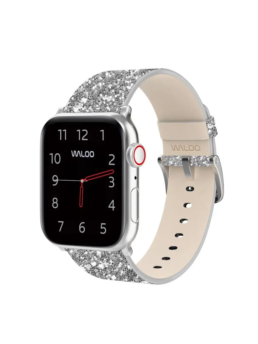 Ремешок для Apple Watch с блестками Leather Bling Waloo