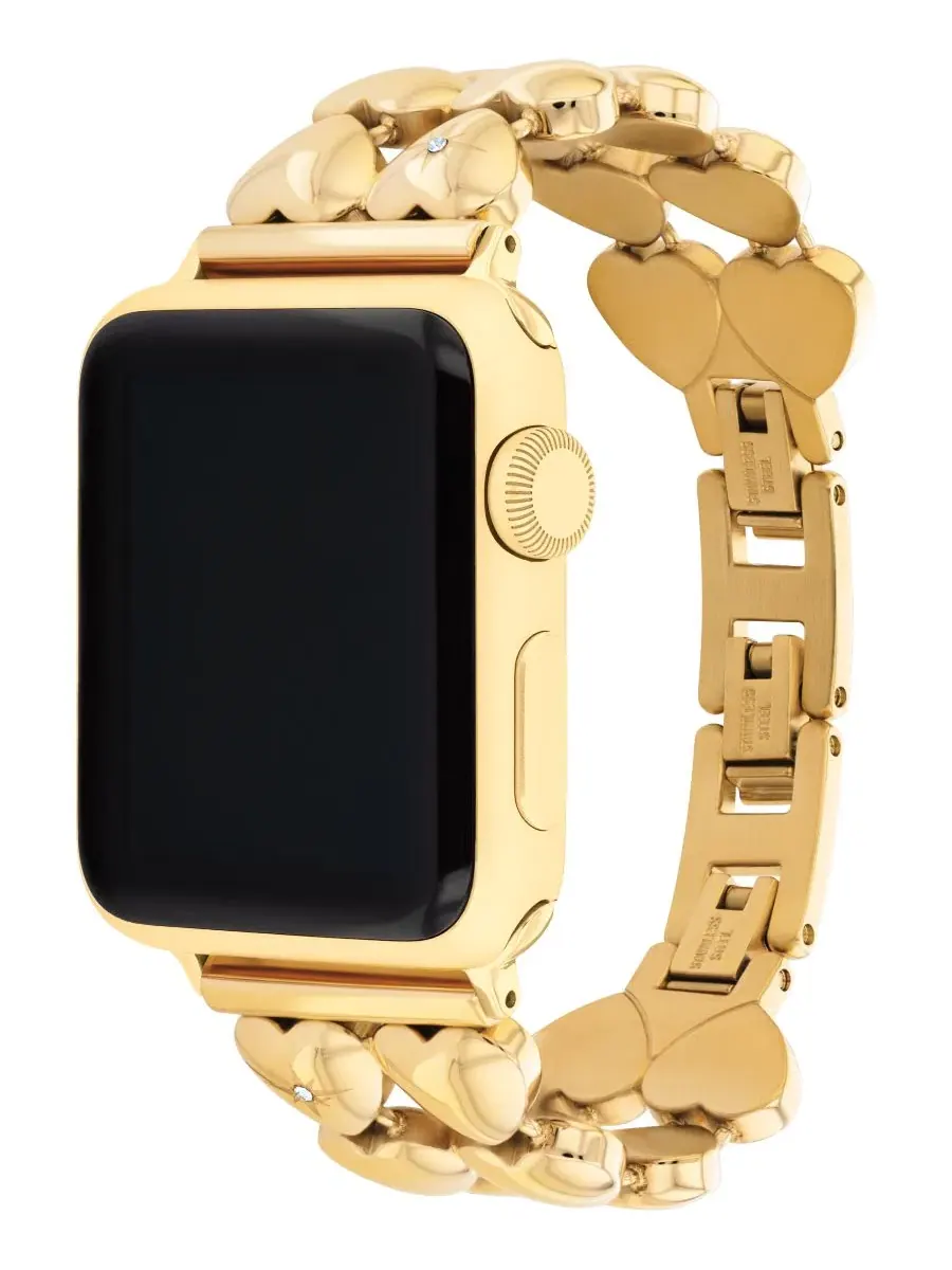 Браслет для Apple Watch с кристаллами, сталь с золотым покрытием COACH — изображение 3 из 5, золото