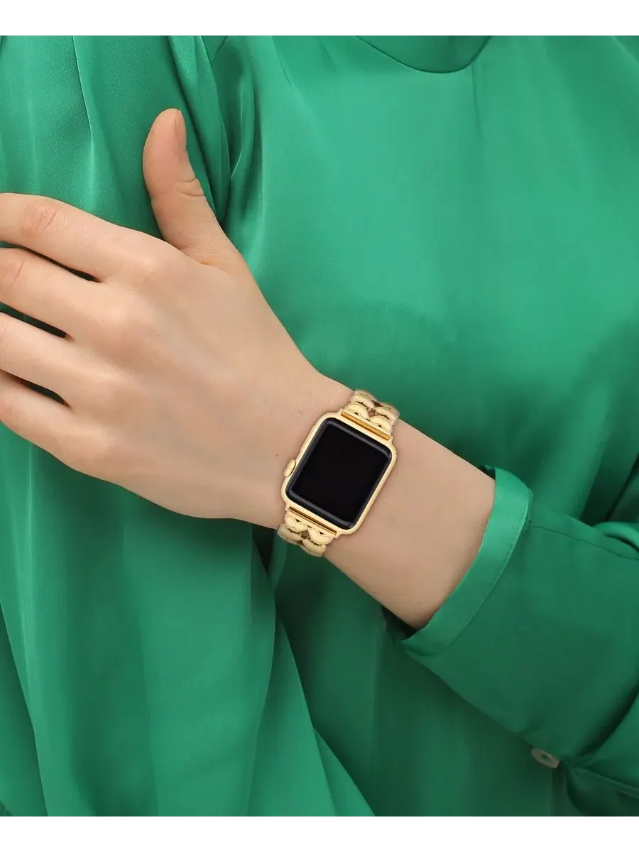 Браслет для Apple Watch с кристаллами, сталь с золотым покрытием COACH — изображение 5 из 5, золото