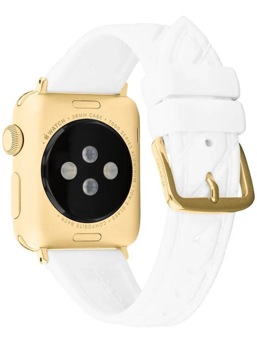 Ремешок для Apple Watch из силикона, 38/40/41 мм COACH — изображение 2 из 5, белый