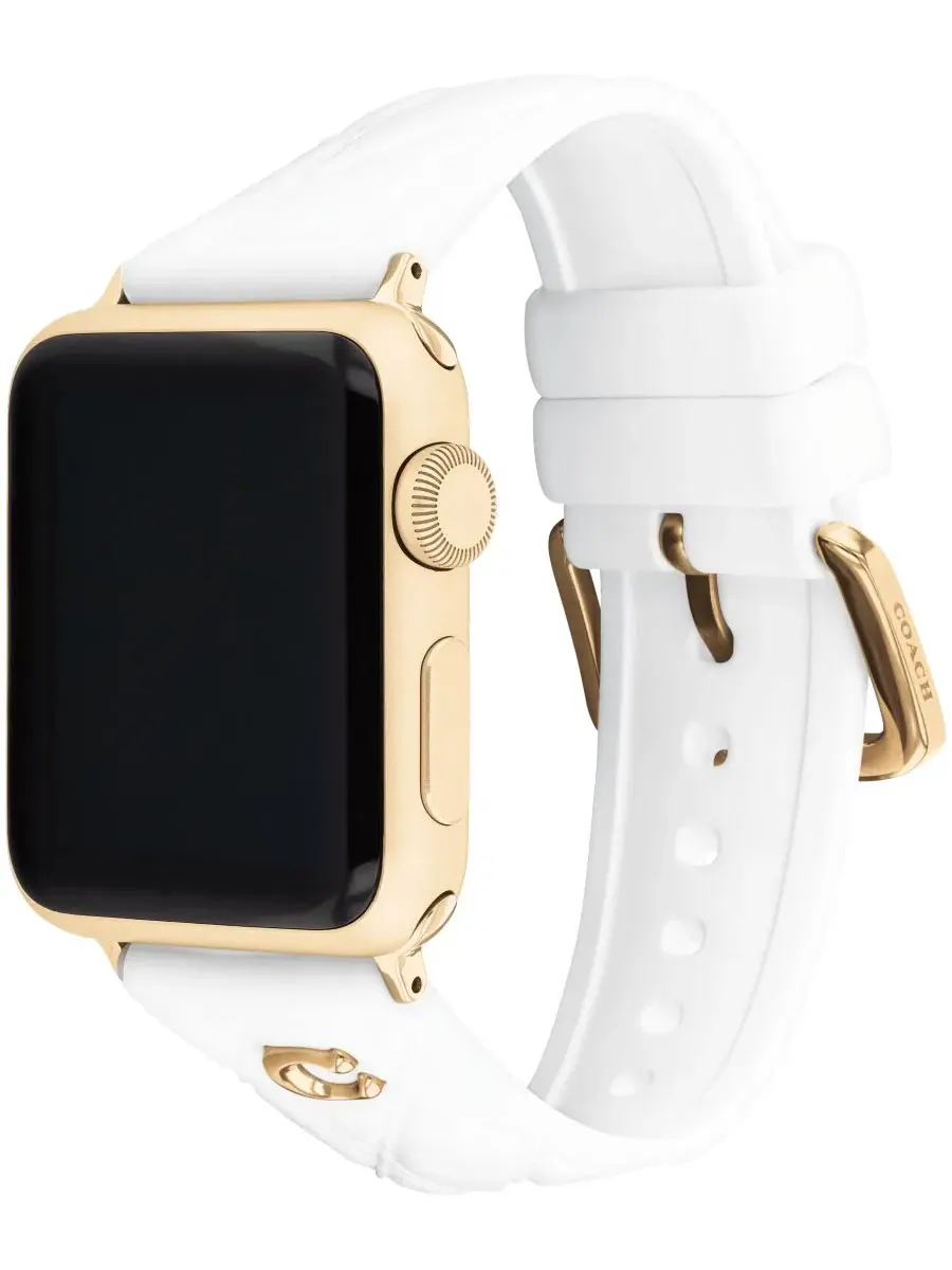 Ремешок для Apple Watch из силикона, 38/40/41 мм COACH — изображение 3 из 5, белый