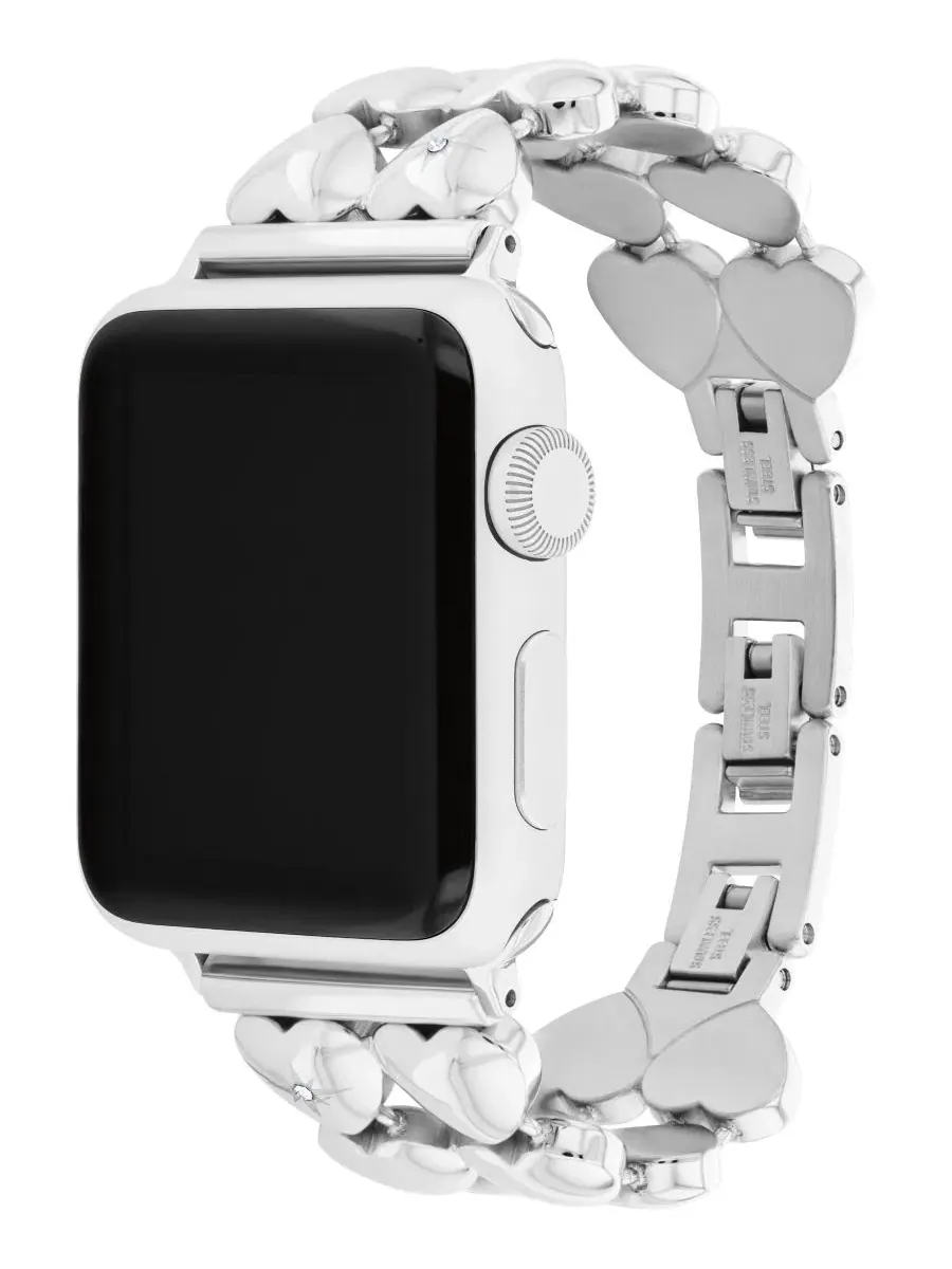Браслет из нержавеющей стали с кристаллами для Apple Watch COACH — изображение 3 из 5, серебряный