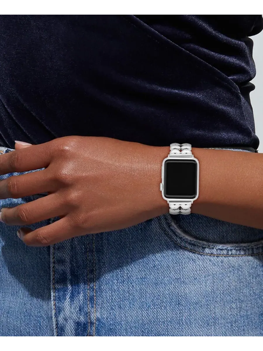 Браслет из нержавеющей стали с кристаллами для Apple Watch COACH — изображение 5 из 5, серебряный