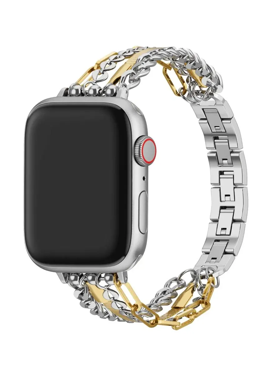 Браслет Leo из нержавеющей стали для Apple Watch Posh Tech — изображение 2 из 4, серебристый золотистый