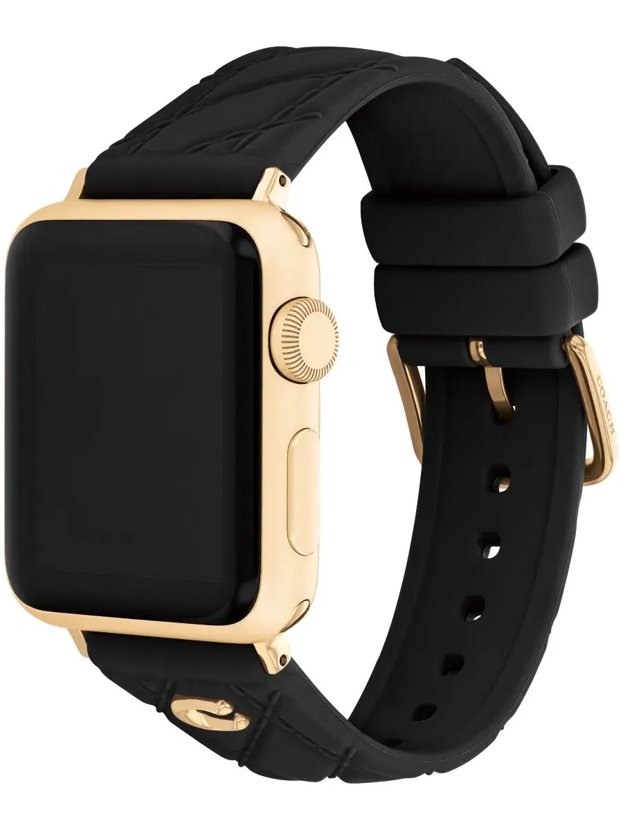 Ремешок для Apple Watch из силикона, 38/40/41 мм COACH — изображение 3 из 5, черный