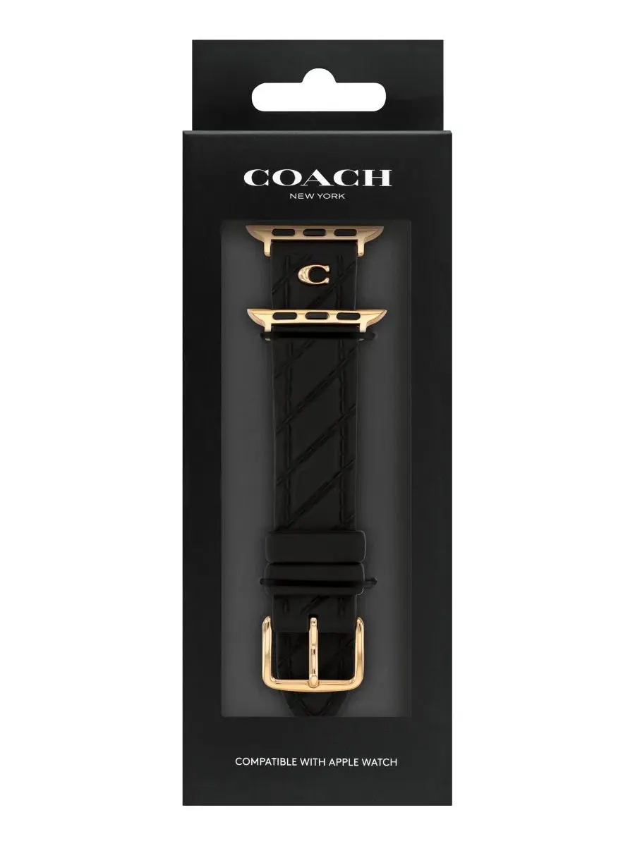 Ремешок для Apple Watch из силикона, 38/40/41 мм COACH — изображение 4 из 5, черный