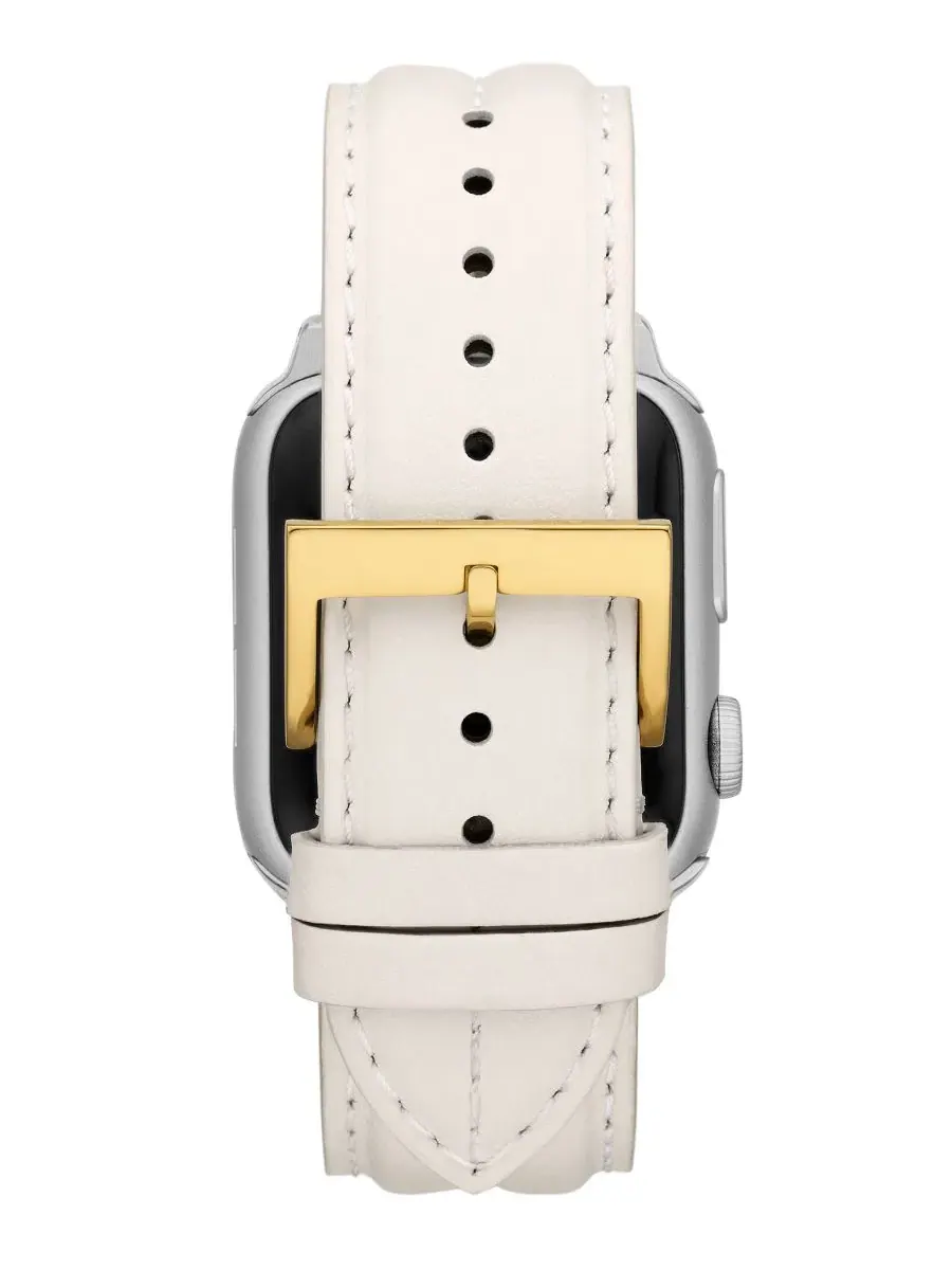 Ремешок из кожи для Apple Watch, 38-45 мм Tory Burch — изображение 2 из 6, белый