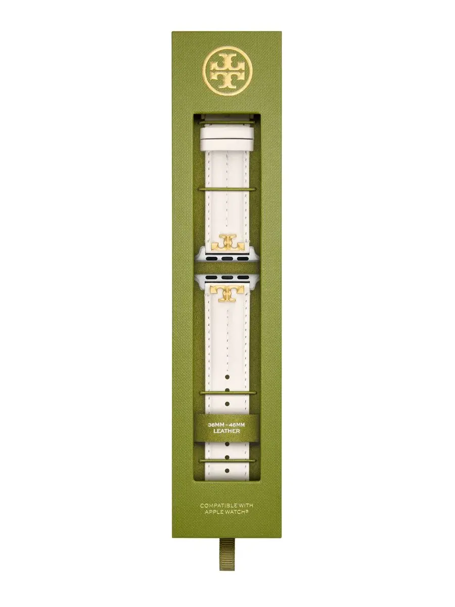 Ремешок из кожи для Apple Watch, 38-45 мм Tory Burch — изображение 6 из 6, белый
