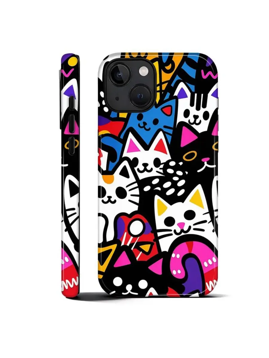 Чехол для iPhone 14 Plus, двухслойный ударопрочный, с принтом Funny Cat GONEZ, Cat Party — изображение 1 из 7