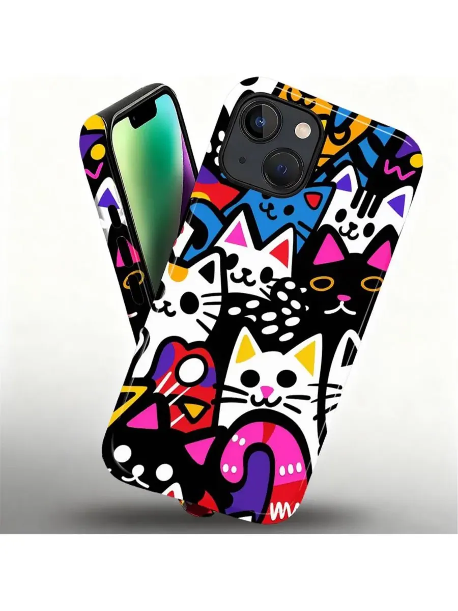 Чехол для iPhone 14 Plus, двухслойный ударопрочный, с принтом Funny Cat GONEZ, Cat Party — изображение 3 из 7