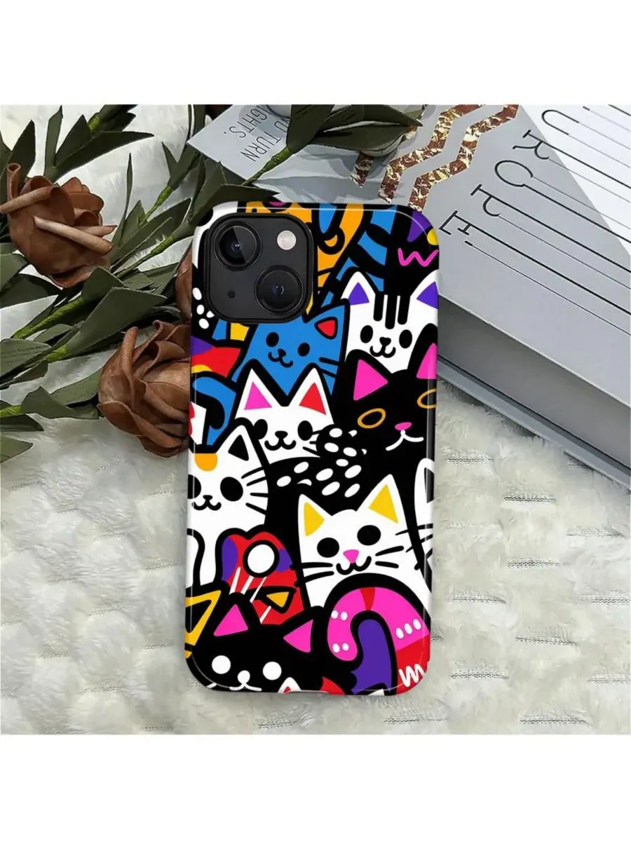 Чехол для iPhone 14 Plus, двухслойный ударопрочный, с принтом Funny Cat GONEZ, Cat Party — изображение 4 из 7