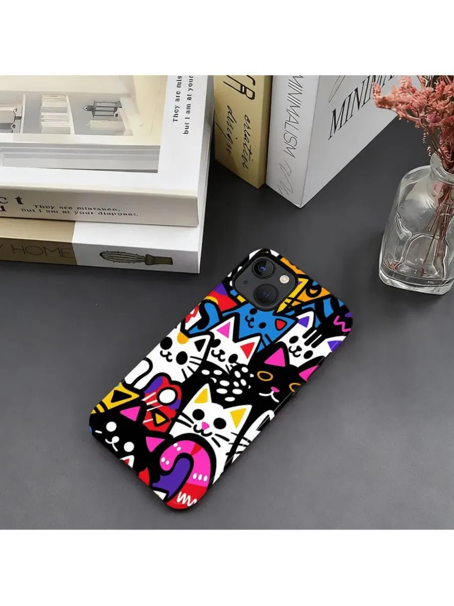 Чехол для iPhone 14 Plus, двухслойный ударопрочный, с принтом Funny Cat GONEZ, Cat Party — изображение 6 из 7