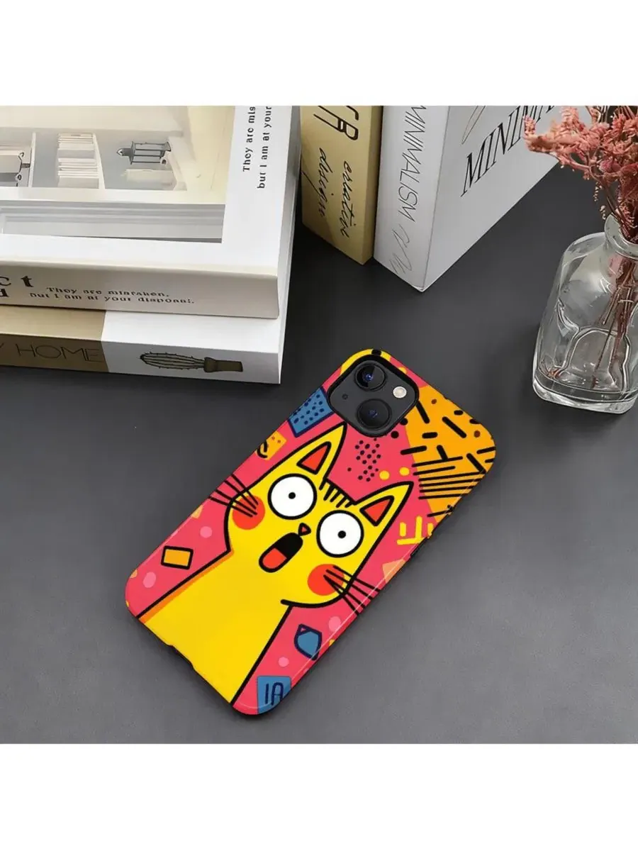 Ударопрочный чехол для iPhone 14 Plus с принтом GONEZ, Surprised Cat — изображение 6 из 7