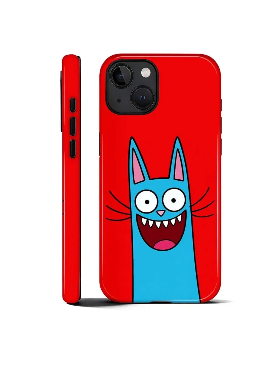 Чехол для iPhone 14 Plus, двухслойный ударопрочный, с принтом, Laughing Cat GONEZ, Laughing Cat — изображение 1 из 7