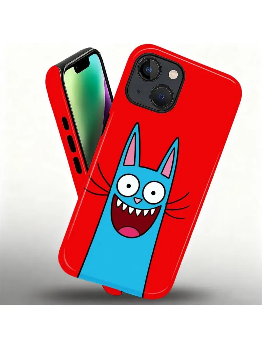 Чехол для iPhone 14 Plus, двухслойный ударопрочный, с принтом, Laughing Cat GONEZ, Laughing Cat — изображение 3 из 7