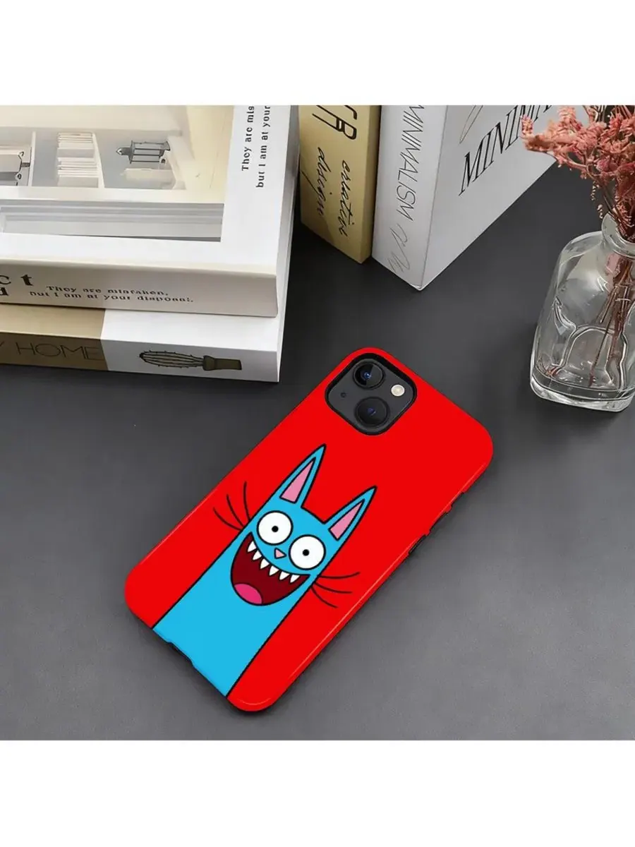 Чехол для iPhone 14 Plus, двухслойный ударопрочный, с принтом, Laughing Cat GONEZ, Laughing Cat — изображение 6 из 7
