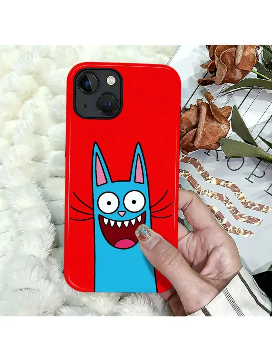 Чехол для iPhone 14 Plus, двухслойный ударопрочный, с принтом, Laughing Cat GONEZ, Laughing Cat — изображение 7 из 7