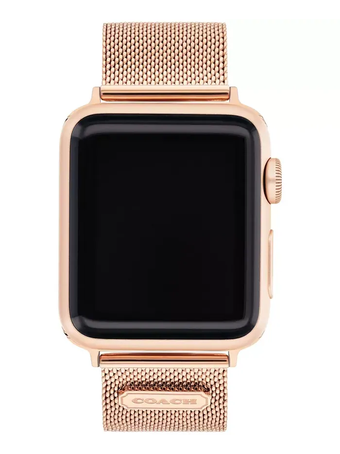Браслет для Apple Watch 38/40/41 мм из сетки розового золота COACH