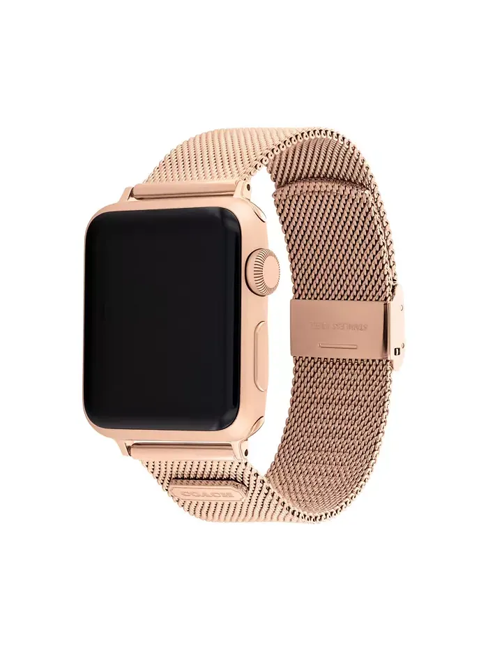 Браслет для Apple Watch 38/40/41 мм из сетки розового золота COACH — изображение 2 из 4
