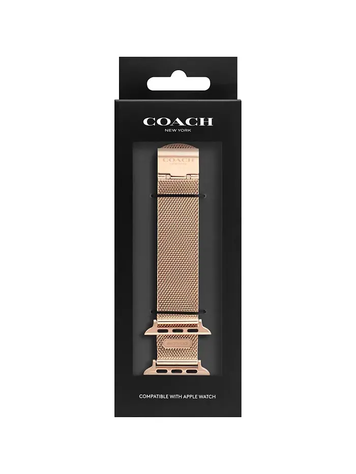Браслет для Apple Watch 38/40/41 мм из сетки розового золота COACH — изображение 4 из 4