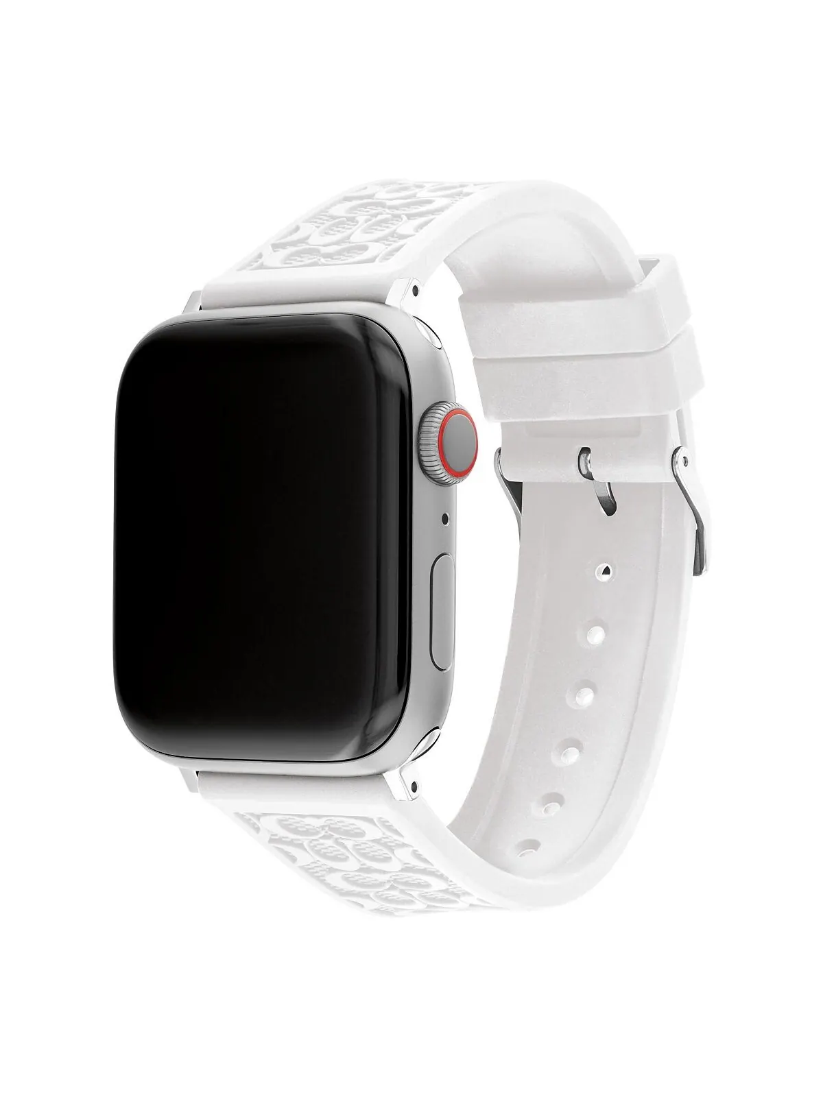 Белый силиконовый ремешок 42/44/45 мм apple watch band COACH — изображение 2 из 4