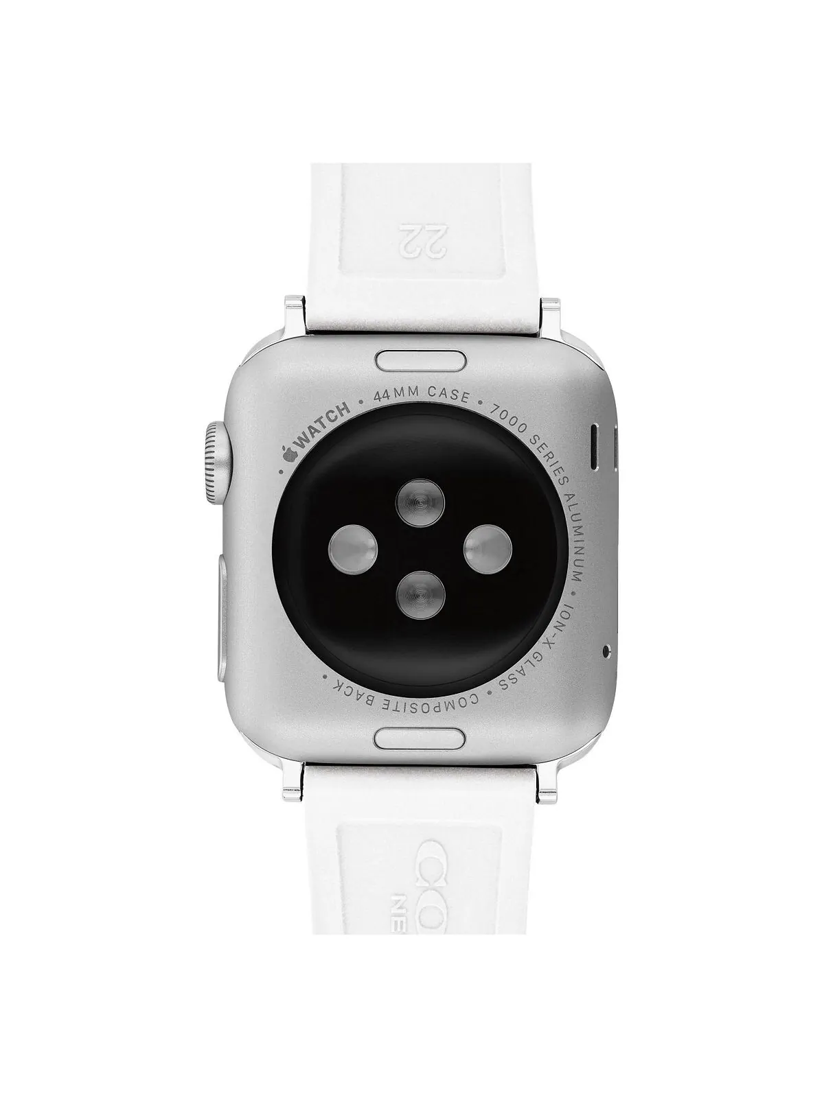 Белый силиконовый ремешок 42/44/45 мм apple watch band COACH — изображение 3 из 4