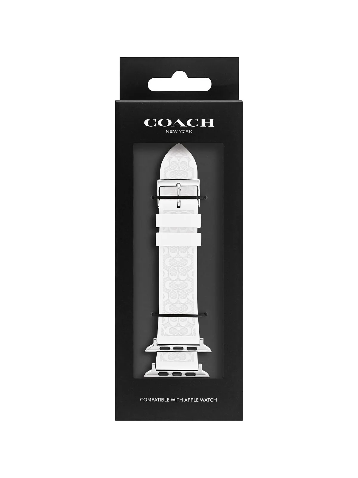 Белый силиконовый ремешок 42/44/45 мм apple watch band COACH — изображение 4 из 4