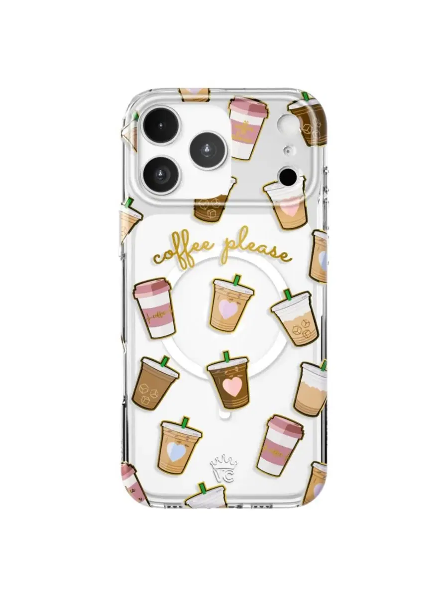 Чехол для iPhone 17 Pro Max с MagSafe, модель Coffee First Velvet Caviar, Open Miscellaneous — без цвета