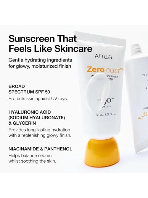 Anua Zero-Cast солнцезащитный крем SPF 50 — 4