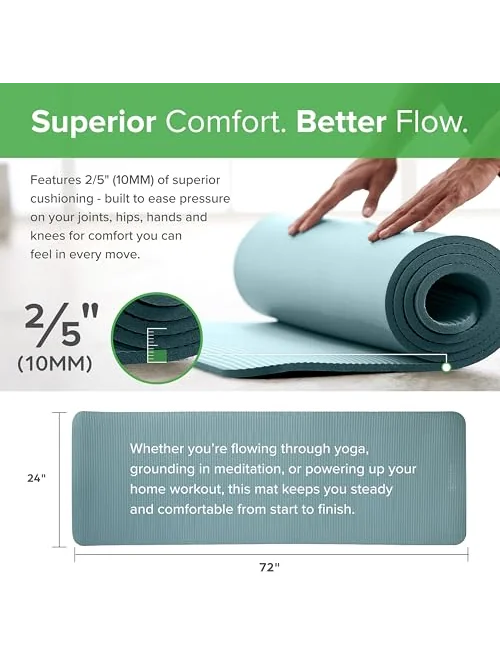 Gaiam Essentials коврик для йоги 10mm — изображение 3 из 6, голубой