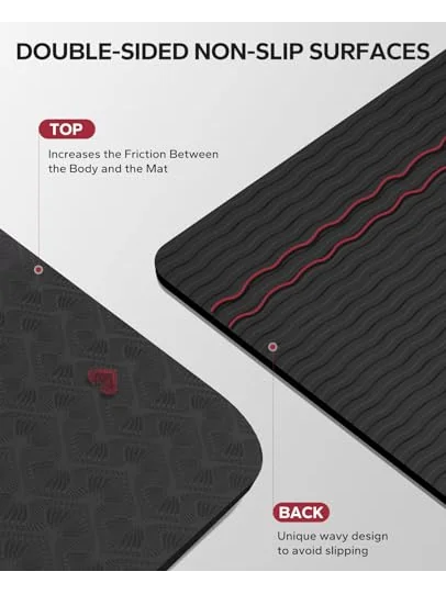 HAPBEAR Extra Large Yoga Mat — коврик для йоги — изображение 3 из 6, черный