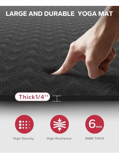 HAPBEAR Extra Large Yoga Mat — коврик для йоги — изображение 4 из 6, черный
