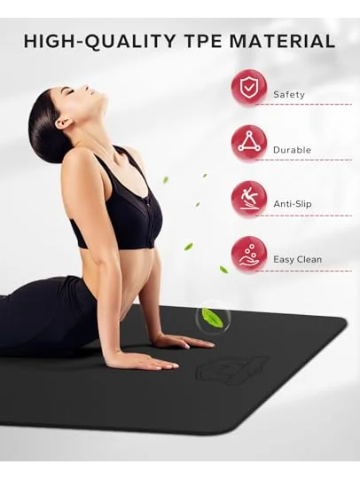 HAPBEAR Extra Large Yoga Mat — коврик для йоги — изображение 5 из 6, черный