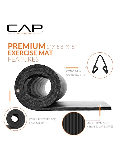 CAP Barbell коврик для йоги 12 мм с ремнём — 3