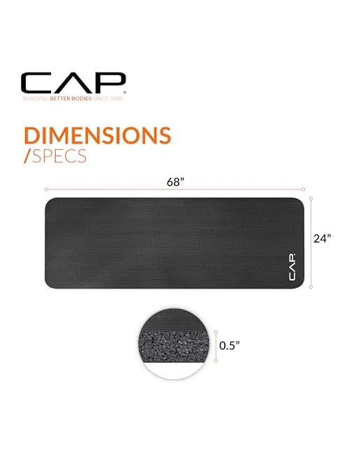 CAP Barbell коврик для йоги 12 мм с ремнём — 4