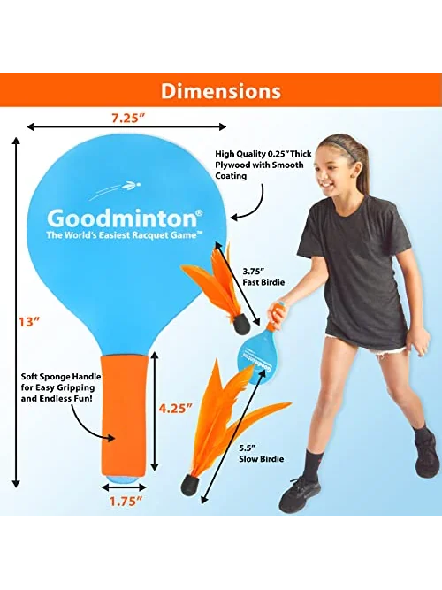 Goodminton — набор ракеток для игры: 2 ракетки и 4 волана в сумке — 5