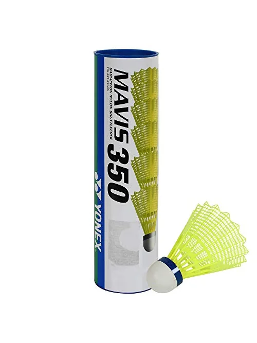 YONEX Mavis 350 — нейлоновые воланы для бадминтона, жёлтые (синяя пробка) — 1