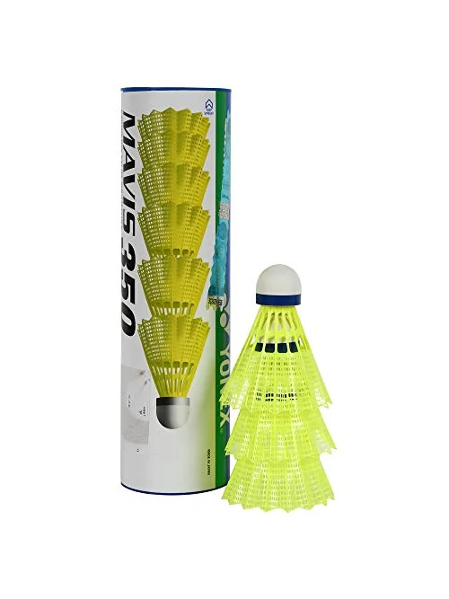 YONEX Mavis 350 — нейлоновые воланы для бадминтона, жёлтые (синяя пробка) — 2