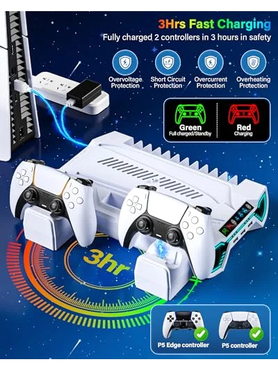 PS5 Охлаждающая станция с зарядкой контроллеров белая — 3