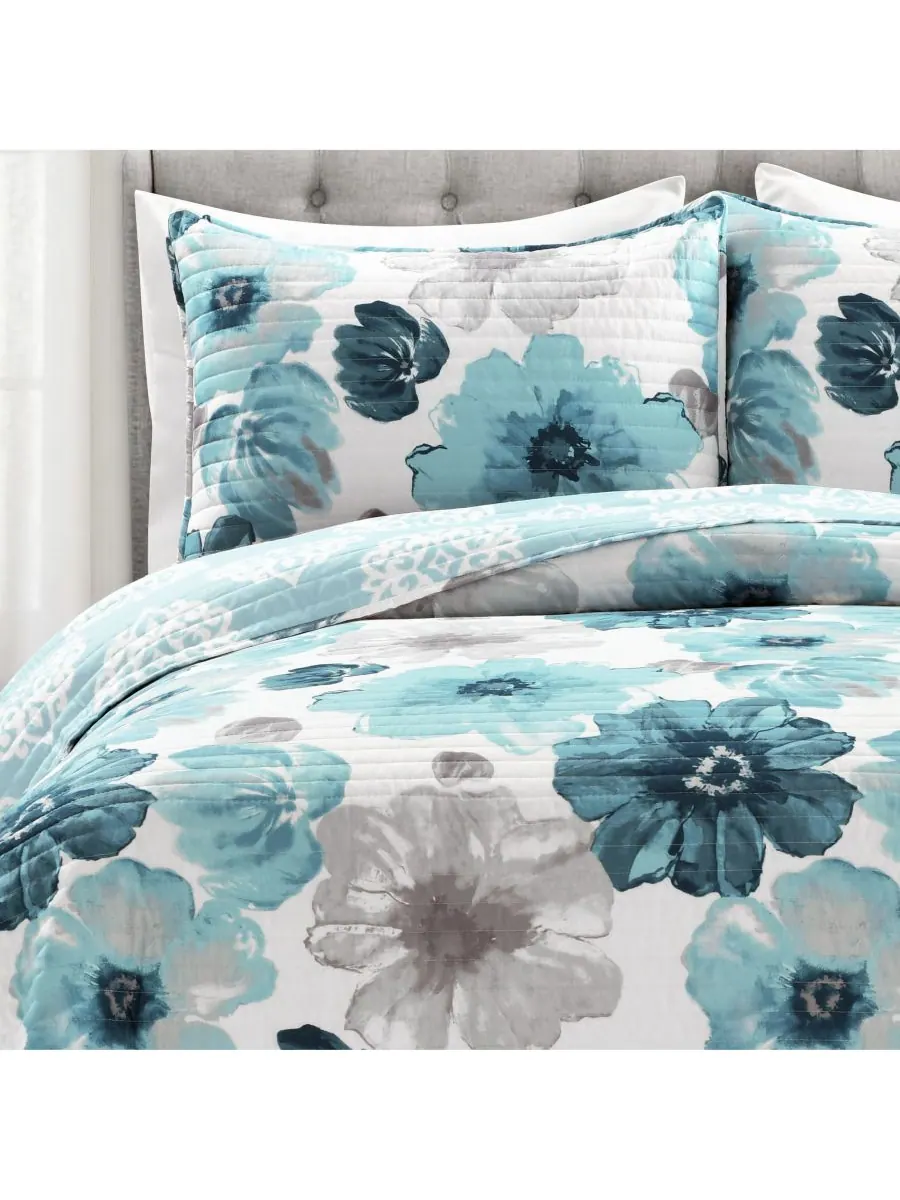 Комплект постельного белья Leah из 3 предметов, размер King Lush Decor — изображение 5 из 8, синий