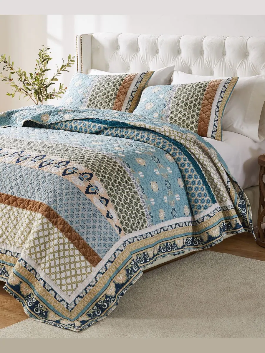 Комплект постельного белья Thalia из 2 предметов, размер Twin/Twin XL Greenland Home Fashions — изображение 1 из 5, синий
