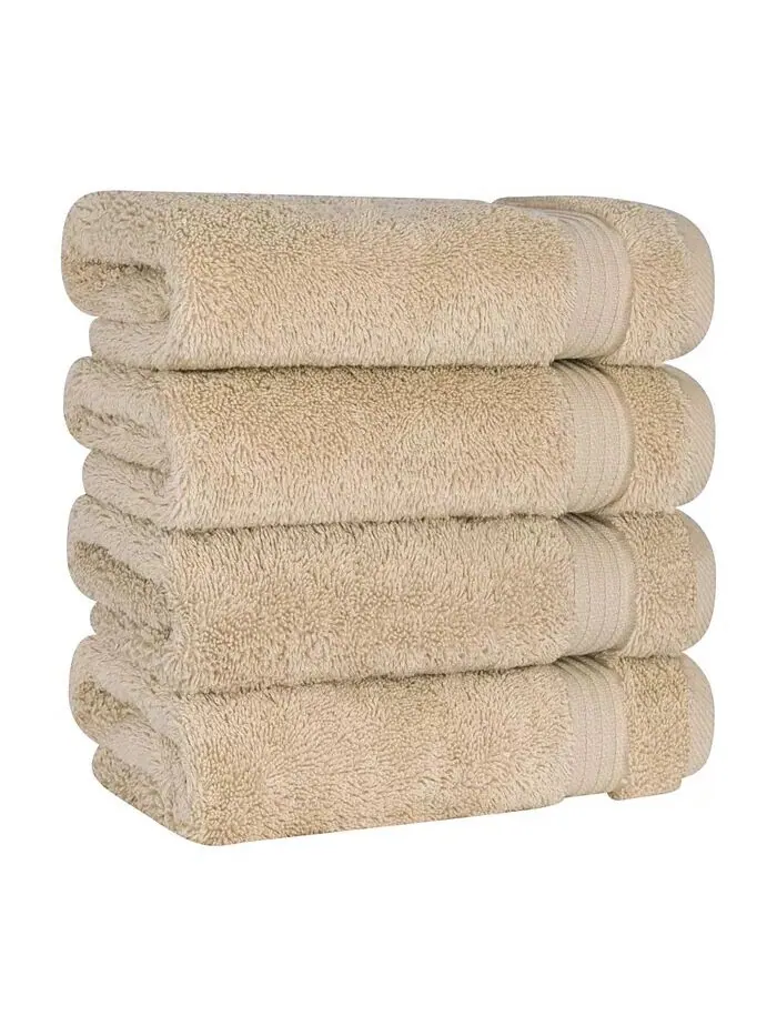 Набор полотенец для рук American Soft Linen Bekos Premium из 100% турецкого хлопка, 4 шт — бежевый
