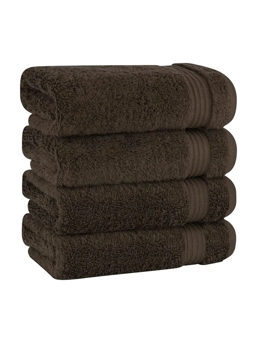 Набор из 4 полотенец для рук Bekos Premium из 100% турецкого хлопка American Soft Linen — изображение 1 из 3, коричневый