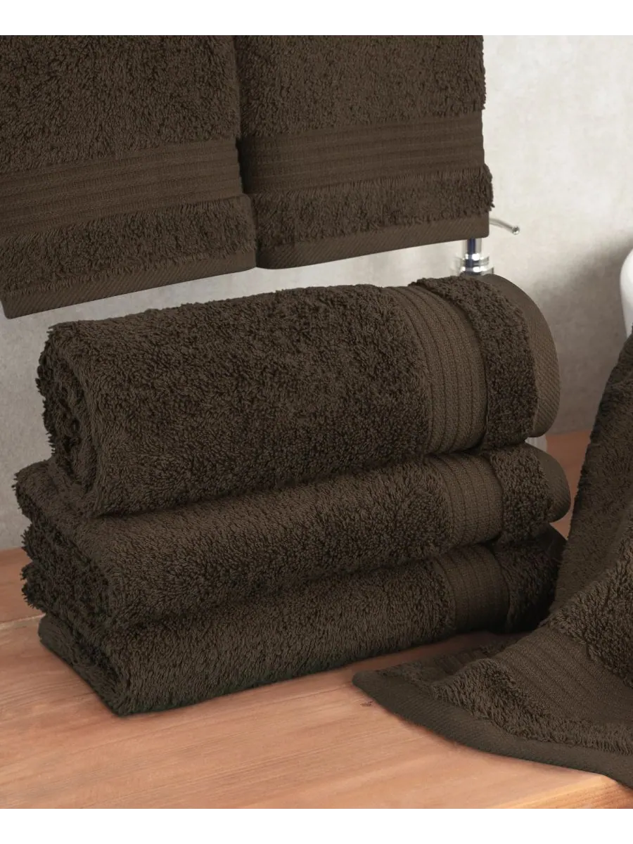 Набор из 4 полотенец для рук Bekos Premium из 100% турецкого хлопка American Soft Linen — изображение 2 из 3, коричневый